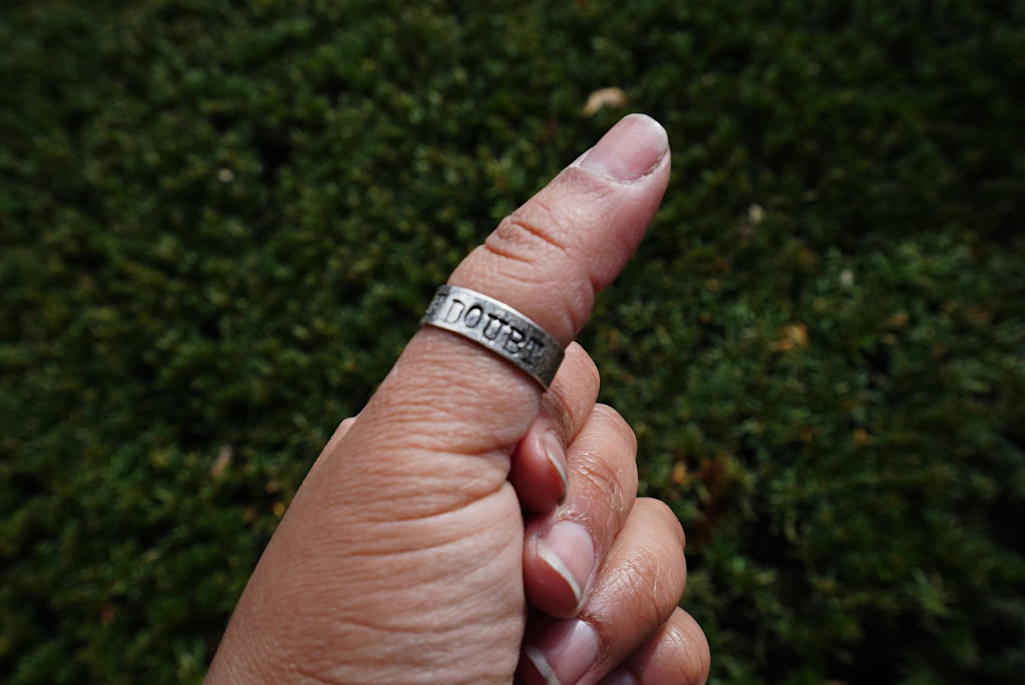 'F* Self-Doubt' Recyled Silver Ring - Made to Order