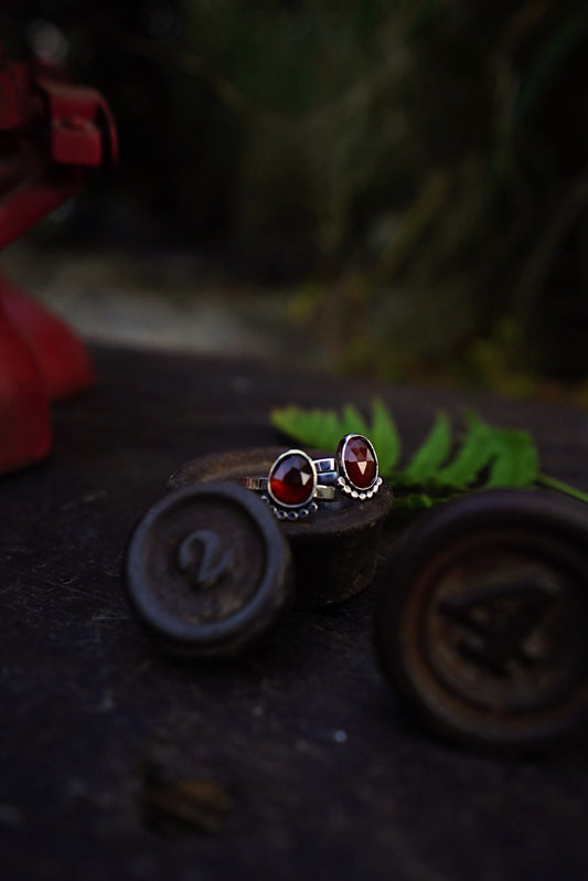 Garnet Stacker Rings - Sizes 8 & 9