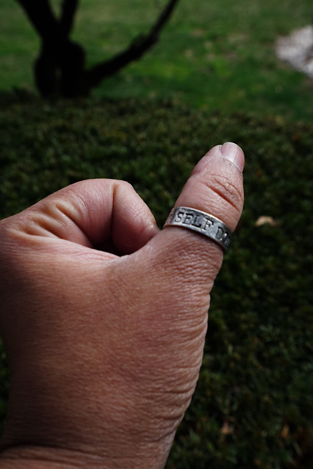'F* Self-Doubt' Recyled Silver Ring - Made to Order