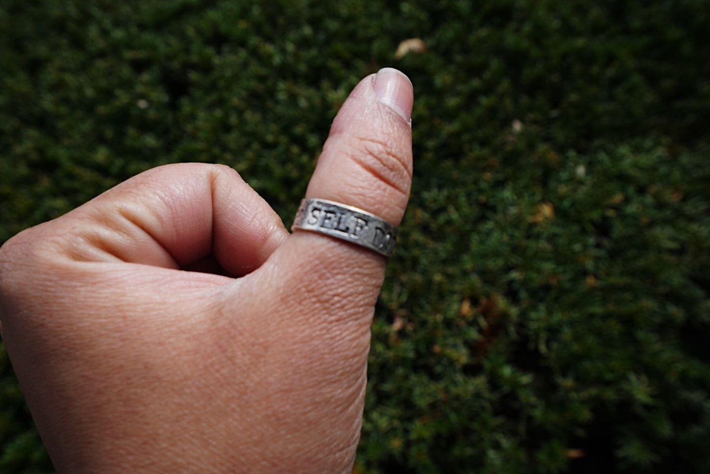 'F* Self-Doubt' Recyled Silver Ring - Made to Order