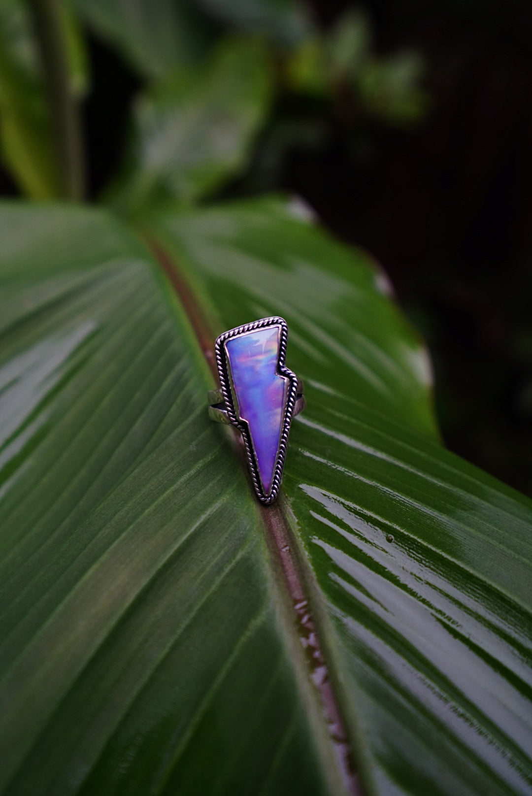Lilac Flash Bolt Ring - Size 8 3/4