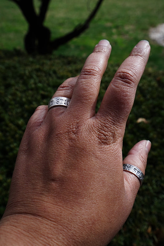 'F* Self-Doubt' Recyled Silver Ring - Made to Order
