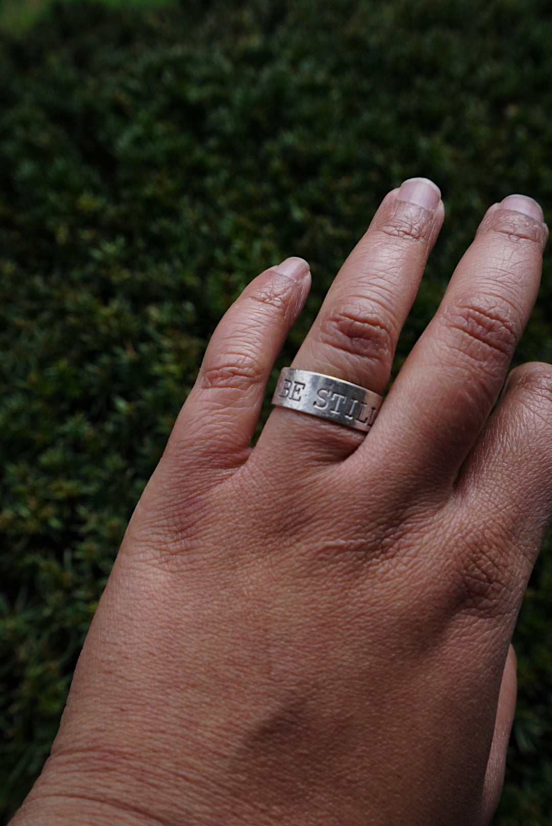 'Be Still' Recyled Silver Ring - Made to Order