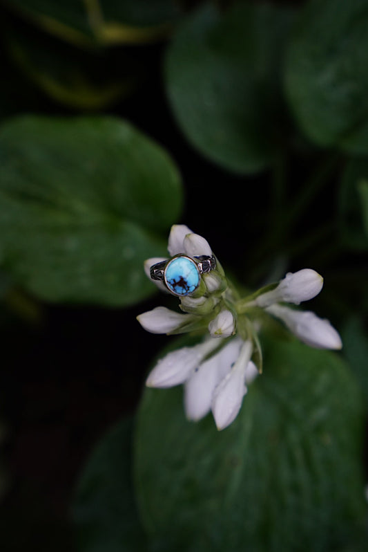 Golden Hills Turquoise - Stamped Sunrise Ring Size 7 1/4