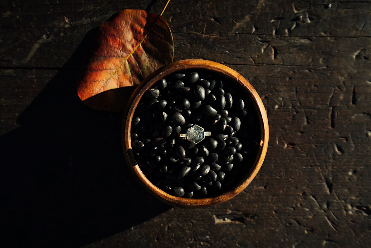 Black Rutile Quartz Ring - Size 9