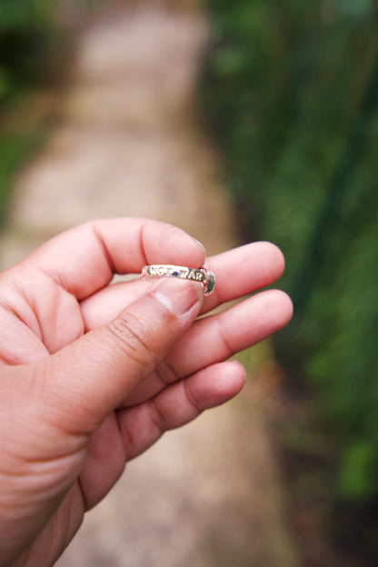Make Art Not War Stacker Ring - Size 5.5