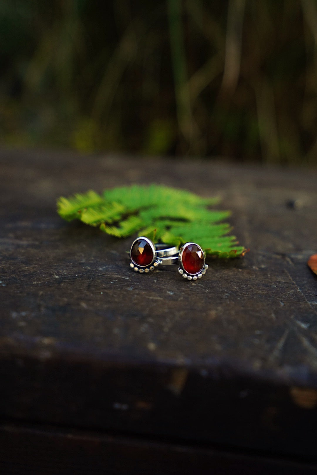 Garnet Stacker Rings - Sizes 8 & 9