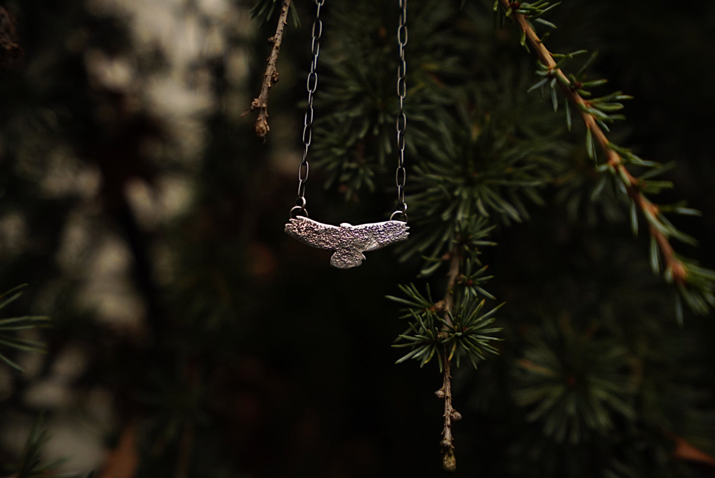 Simplified Soaring Hawk Necklace