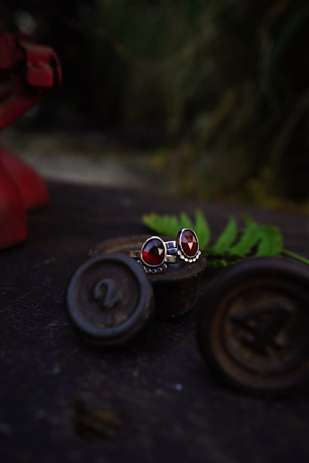 Garnet Stacker Rings - Sizes 8 & 9