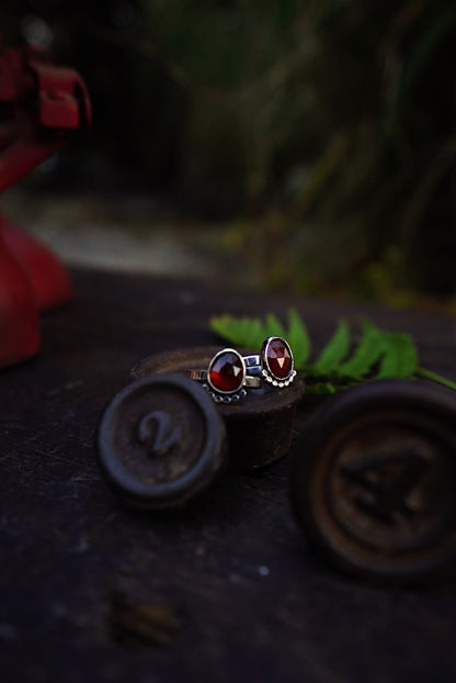 Garnet Stacker Rings - Sizes 8 & 9