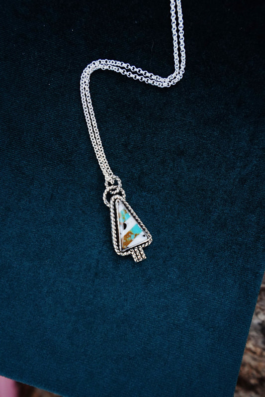 Turquoise and White Buffalo Tree Necklace