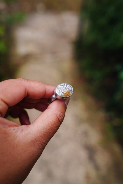 Rustic Fossil Coral Ring - Size 7.25