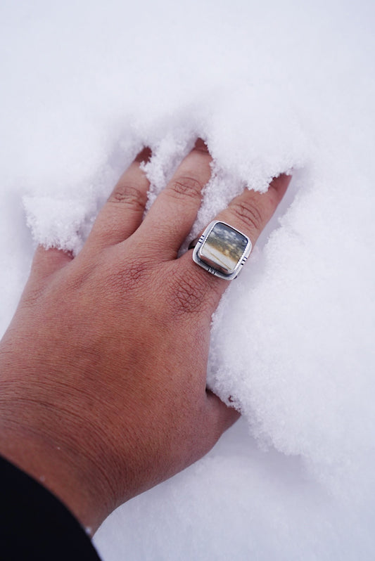 Starry Night Jasper Ring - Sz 9.75