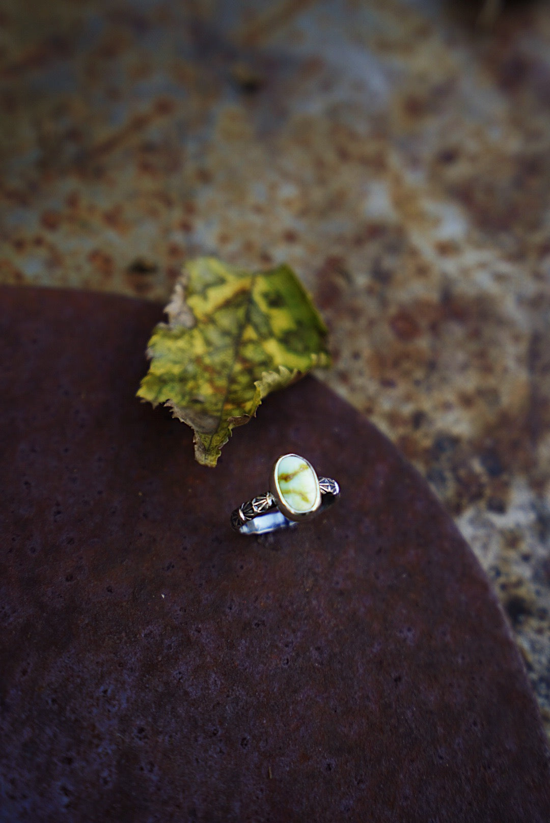 Palomino Variscite Stacker Ring - Size 11 1/2