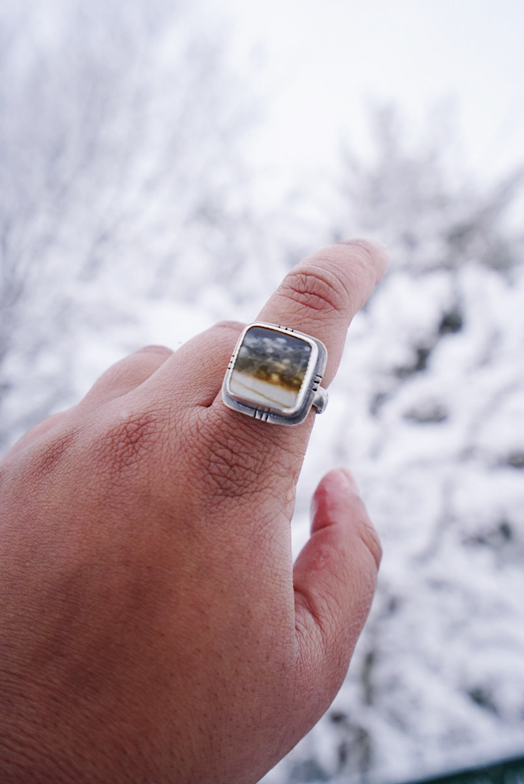 Starry Night Jasper Ring - Sz 9.75