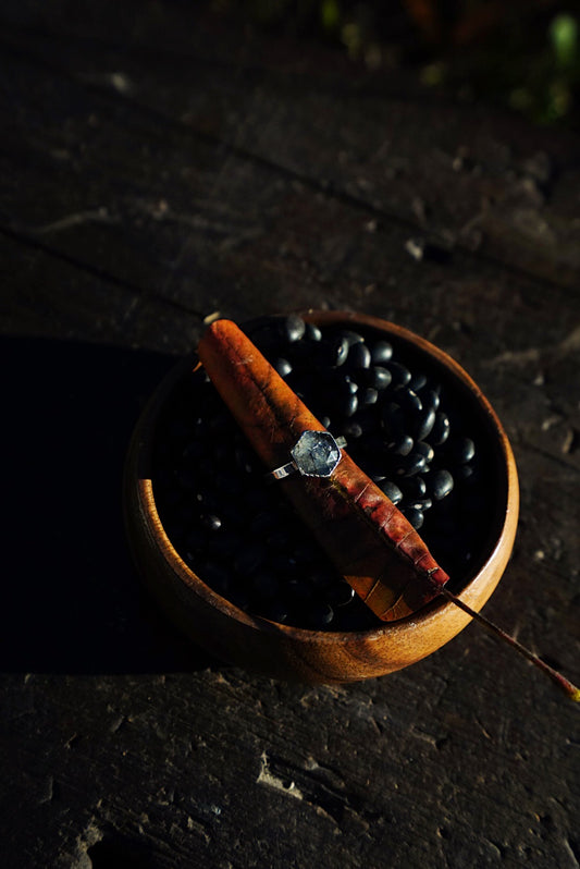 Black Rutile Quartz Ring - Size 9