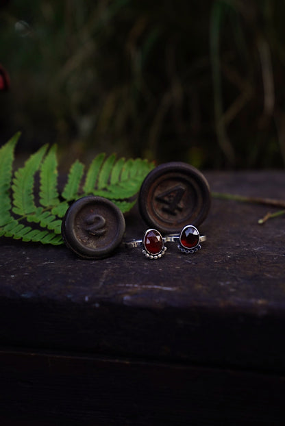 Garnet Stacker Rings - Sizes 8 & 9