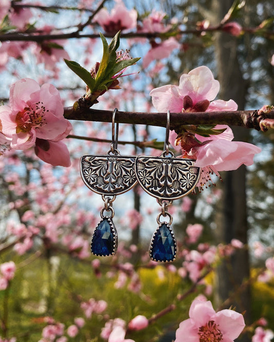 Made-To-Order: Ornate Neon Kyanite Earrings