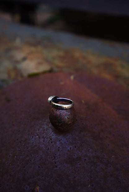 White Water Turquoise Stacker Ring - Size 6 1/4