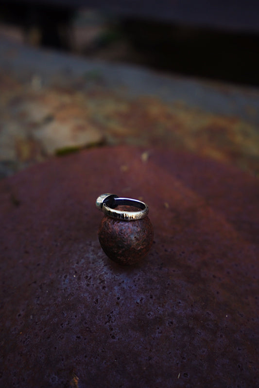 White Water Turquoise Stacker Ring - Size 6 1/4