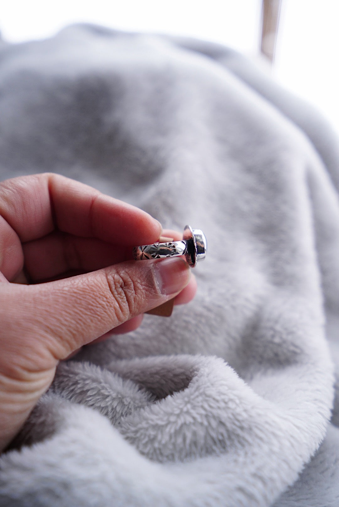 Winter Flight - Montana Agate Ring Sz 6 1/4