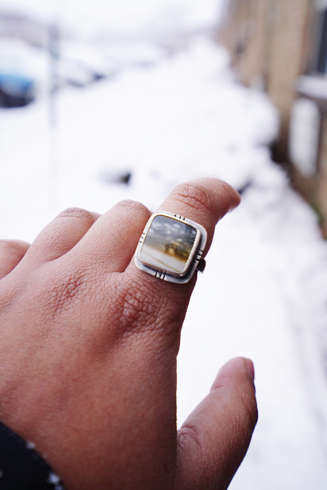 Starry Night Jasper Ring - Sz 9.75