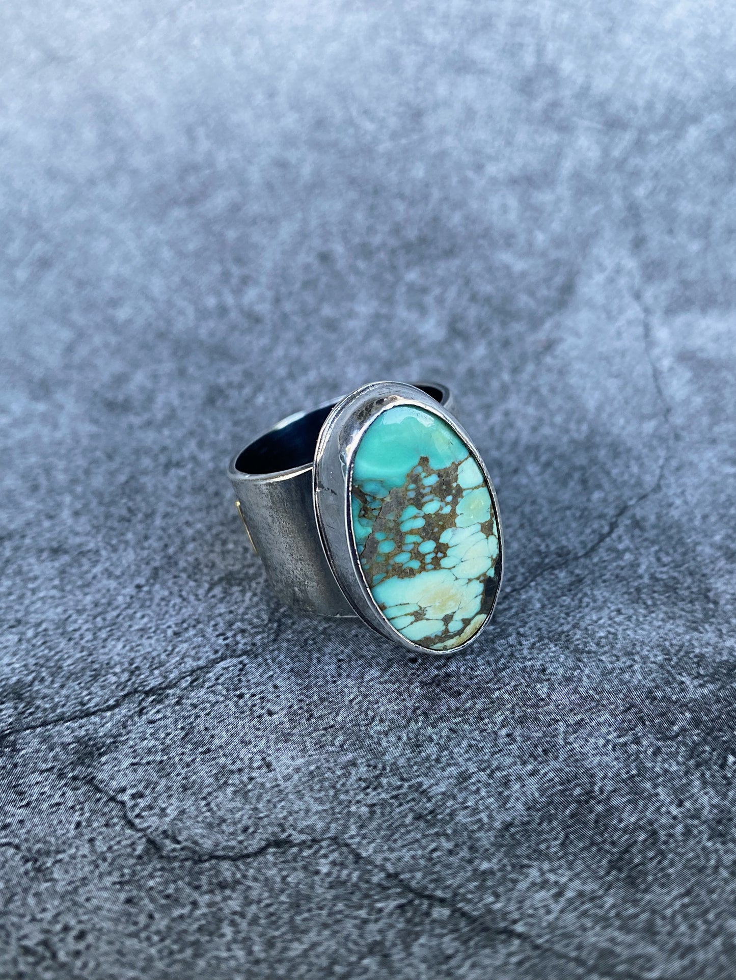 Size 11 - Textured Wide Band Trout Ring