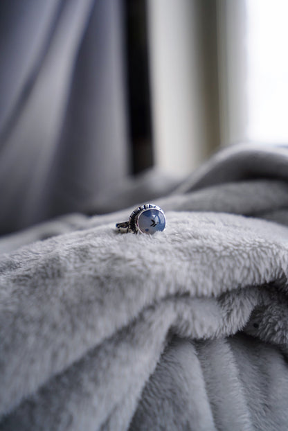 Winter Flight - Montana Agate Ring Sz 6 1/4