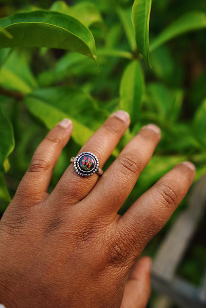 Porcelain Flower Ring - Size 7