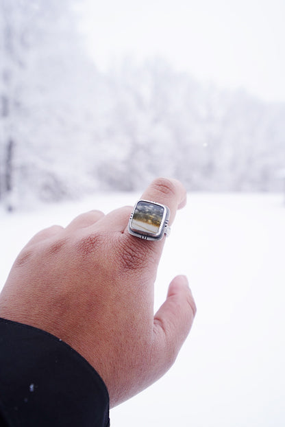Starry Night Jasper Ring - Sz 9.75