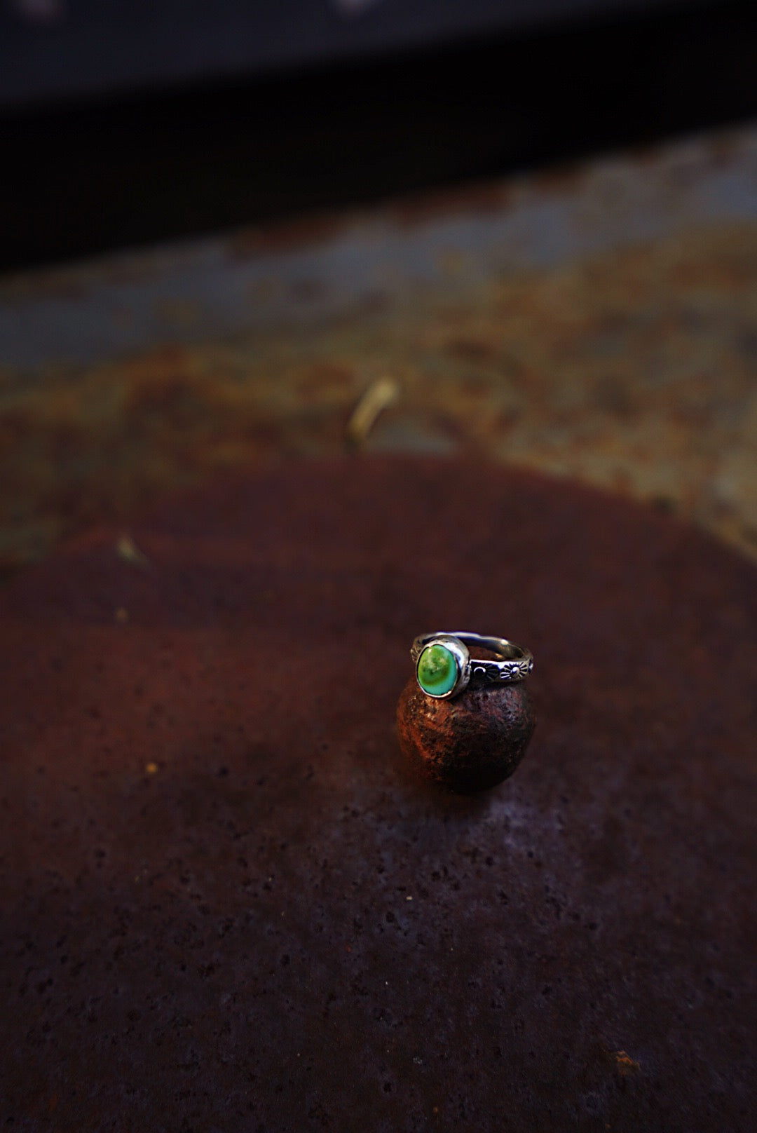 Sonoran Mountain Turquoise Stacker Ring - Size 7 1/2