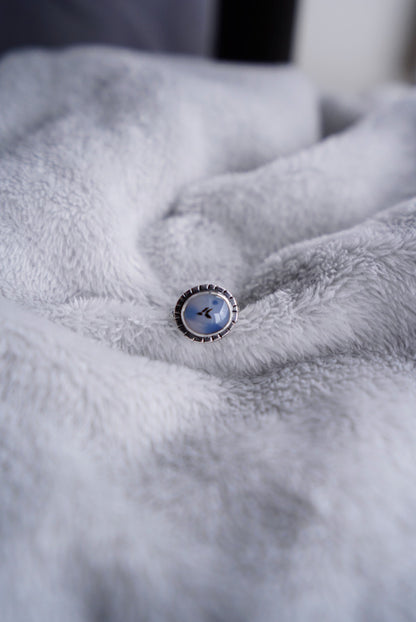 Winter Flight - Montana Agate Ring Sz 6 1/4