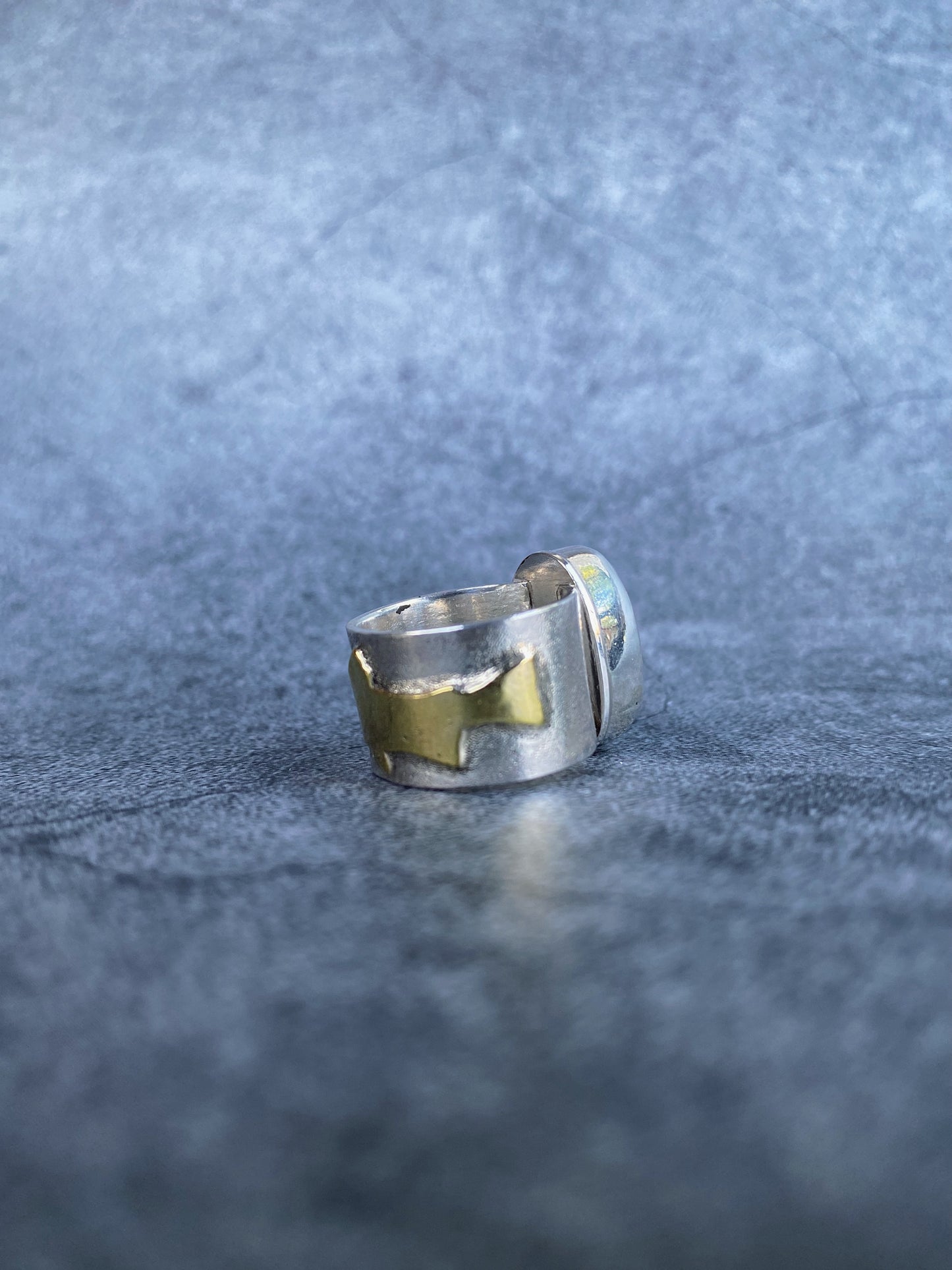 Size 6 - Textured Wide Band Trout Ring