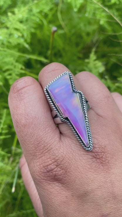 Lilac Flash Bolt Ring - Size 8 3/4